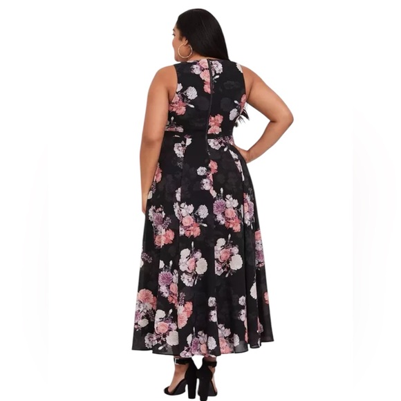 Torrid Georgette Floral Maxi Dress Romantic, Feminine, Formal, Dressy, Wedding - Picture 5 of 12